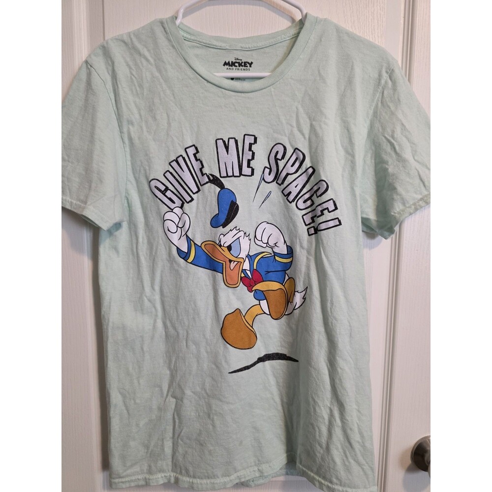 Light green Disney Donald Duck "Give Me Space" T-shirt Women's Medium. 303